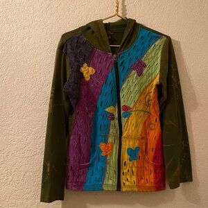 Rising International Patchwork Hooded Jacket, M